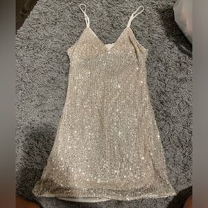 altard state gold sequin dress